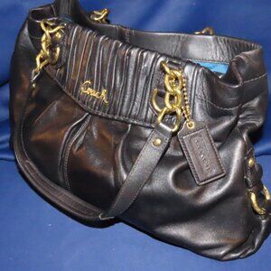 COACH Ashley Leather Handbag -Black